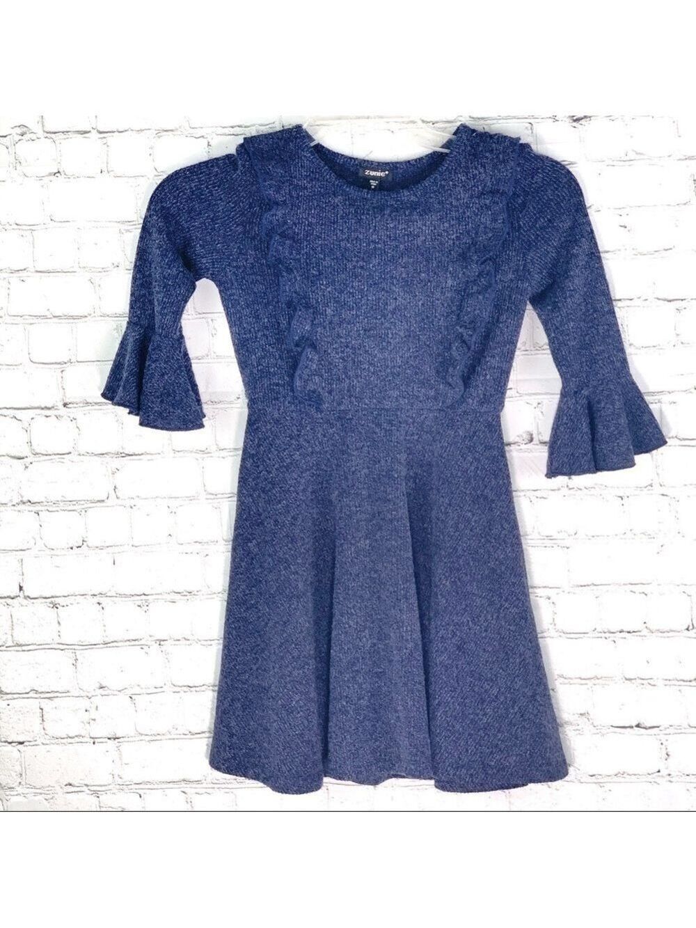𝅺new-zunie 3/4 Length BellSleeve Sweater Knit Dress